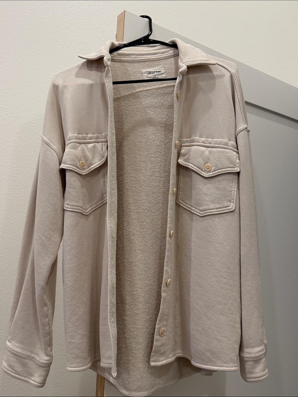 Wilfred Cream Oversized Button-Up Shacket